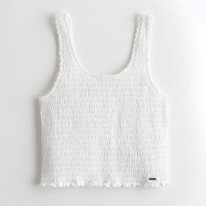 White Smoked Tank Top